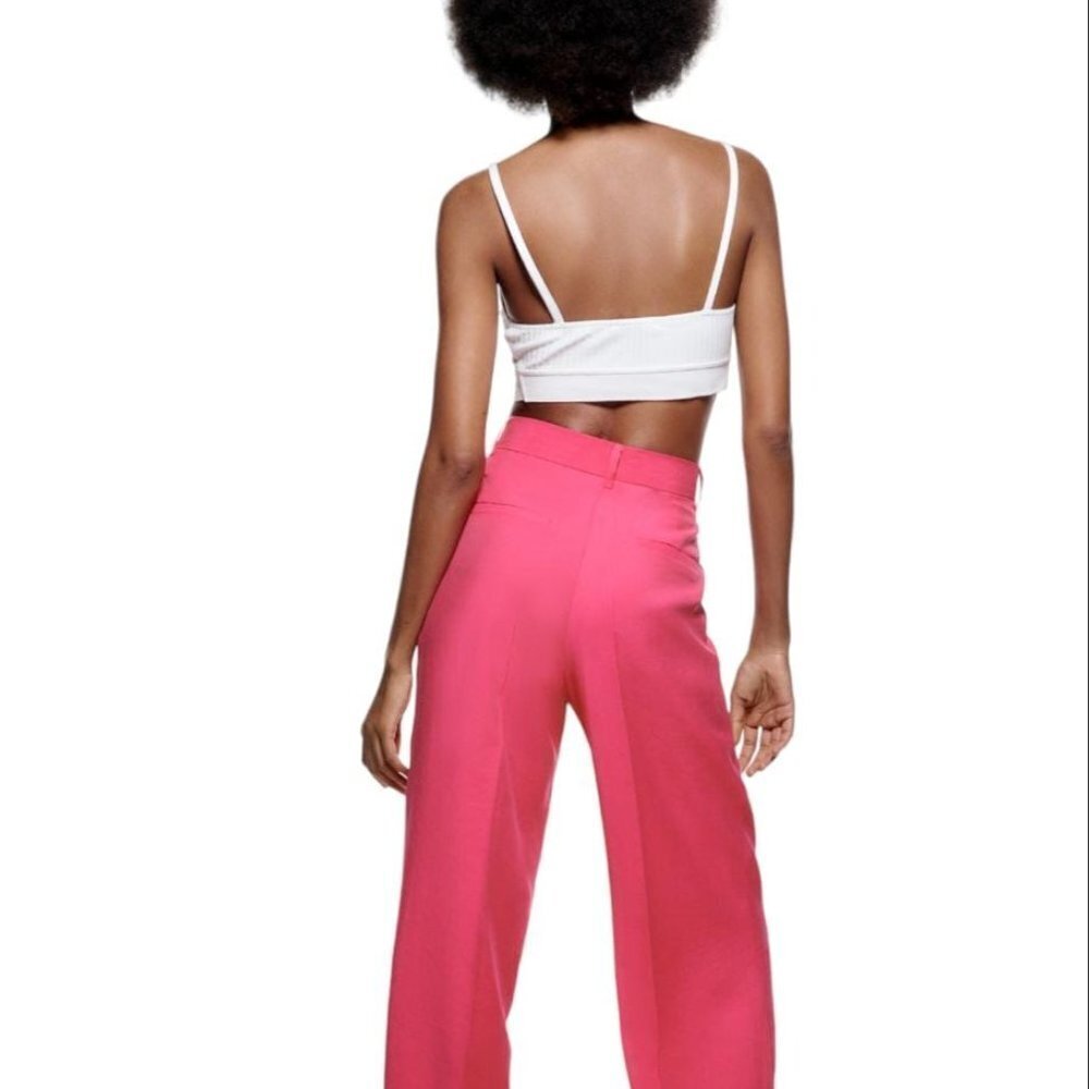 ZARA FULL LENGTH TROUSERS PINCK SIZE M - S 1608/500/645 - Picture 4 of 5